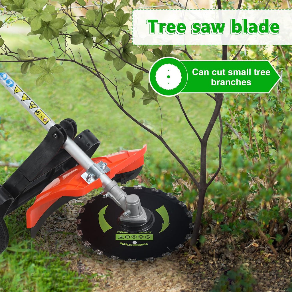 8-in-1 Weed Eater Gas Powered - Multi-Functional Trimming Tool Set, 52CC 2-Stroke Lawn Mower, String Trimmer, Hedge Trimmer, Edger, Brush Cutter, Pole Chainsaw Pruner with Extension Pole