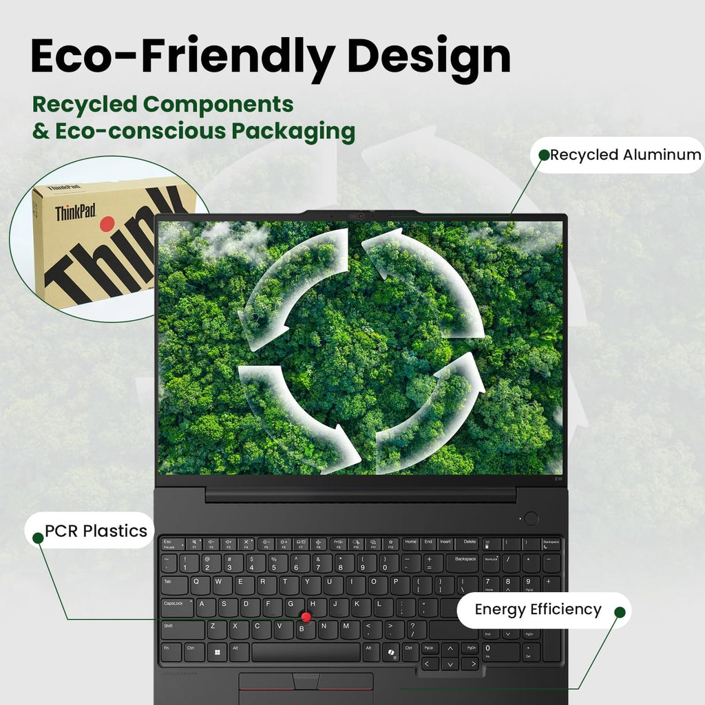 Lenovo ThinkPad E16 Business AI Laptop, 16' FHD+ Touchscreen, Intel Core Ultra 7 155U, 32GB DDR5, 1TB SSD, Fingerprint, Backlit, HDMI, 1080p Webcam, Wi-Fi 6, Windows 11 Pro, Bundle 7-in-1 USB-C Hub