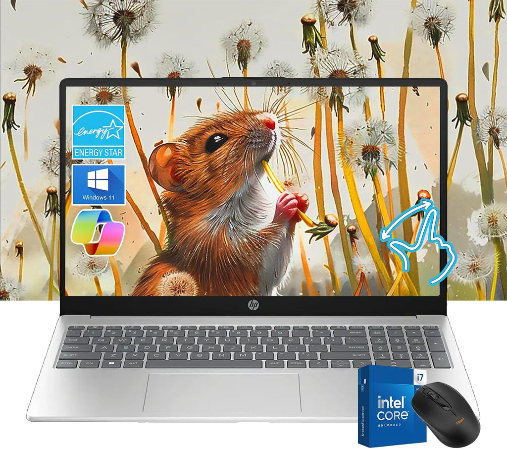 HP 15.6' FHD Touchscreen Laptop | 13th Gen Intel i7-1355U (10-Core, up to 5GHz) | 32GB RAM | 1TB SSD | Iris Xe Graphics | Win 11 Pro | Long Battery | Wi-Fi 6 | W/Mouse