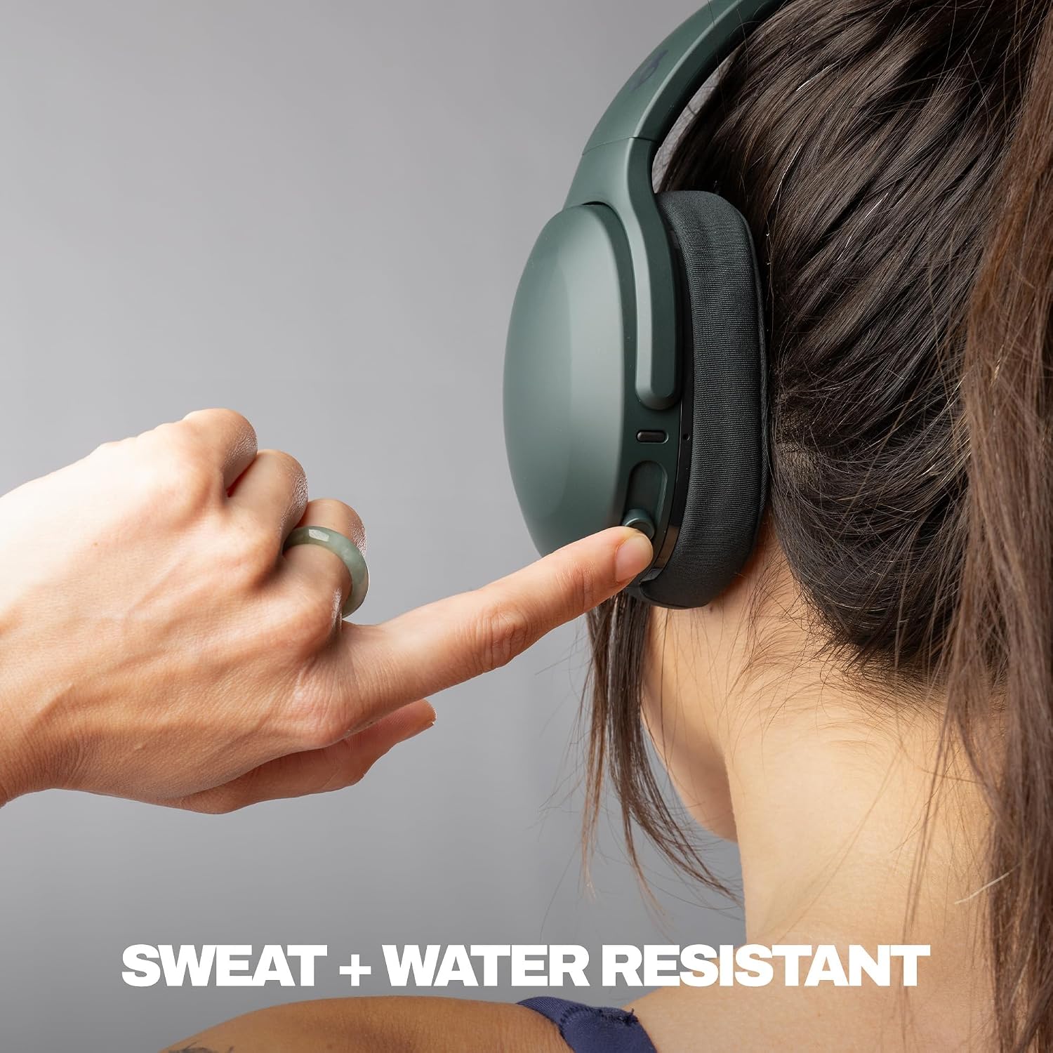 Skullcandy Crusher 540 Active Wireless Bluetooth Headphones with Multi-Sensory Bass, Noise Isolating Over-Ear Fit, Sweat and Water Resistant, 40 Hours Battery, Microphone for iPhone Android - Forest