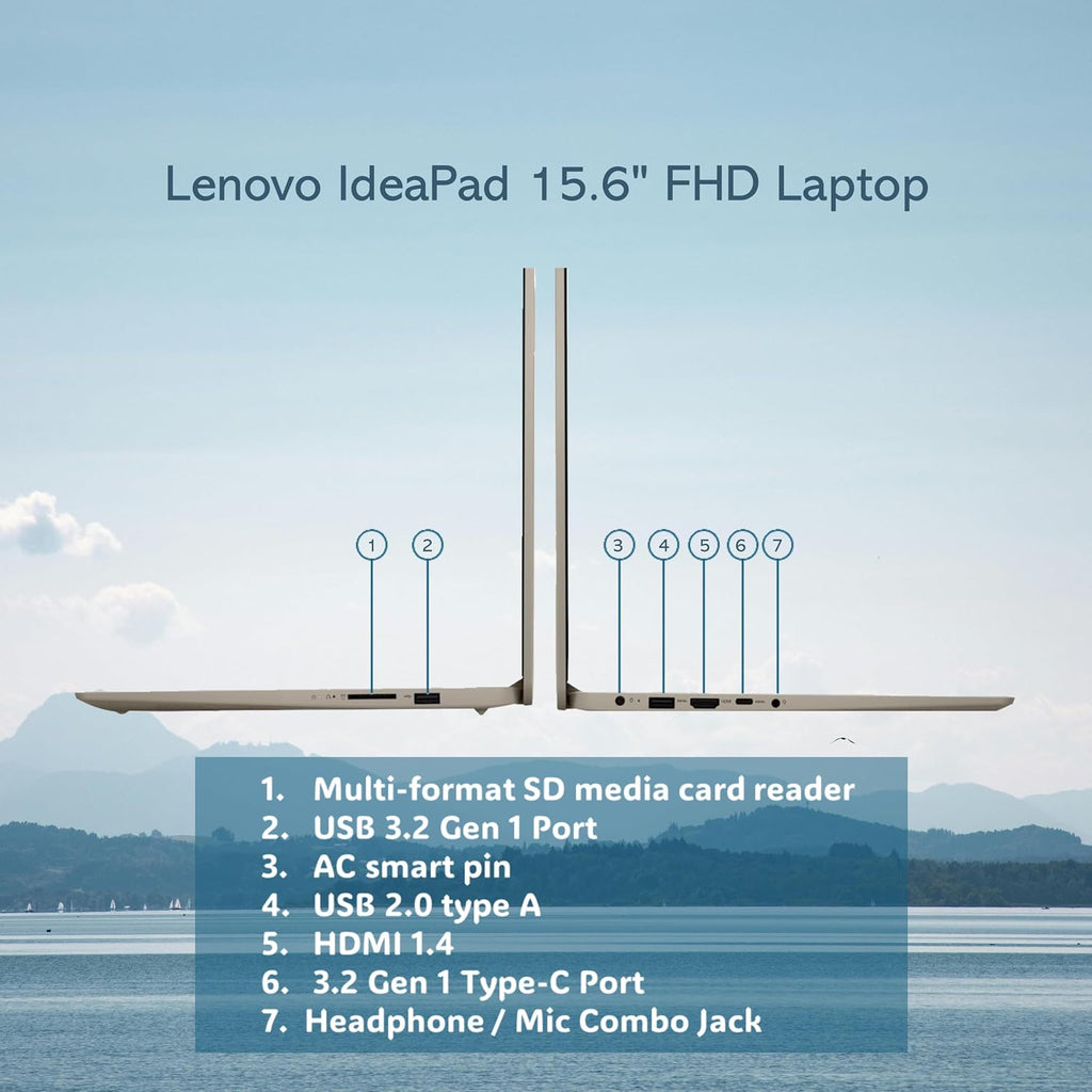 Lenovo IdeaPad 15.6' FHD Laptop for Business and Student, 36GB RAM, 1TB SSD, Intel Dual-core Processor, WiFi6, Bluetooth 5.2, Type-C, HDMI, Cloud Grey, Windows 11 Pro, Z&O Accessories