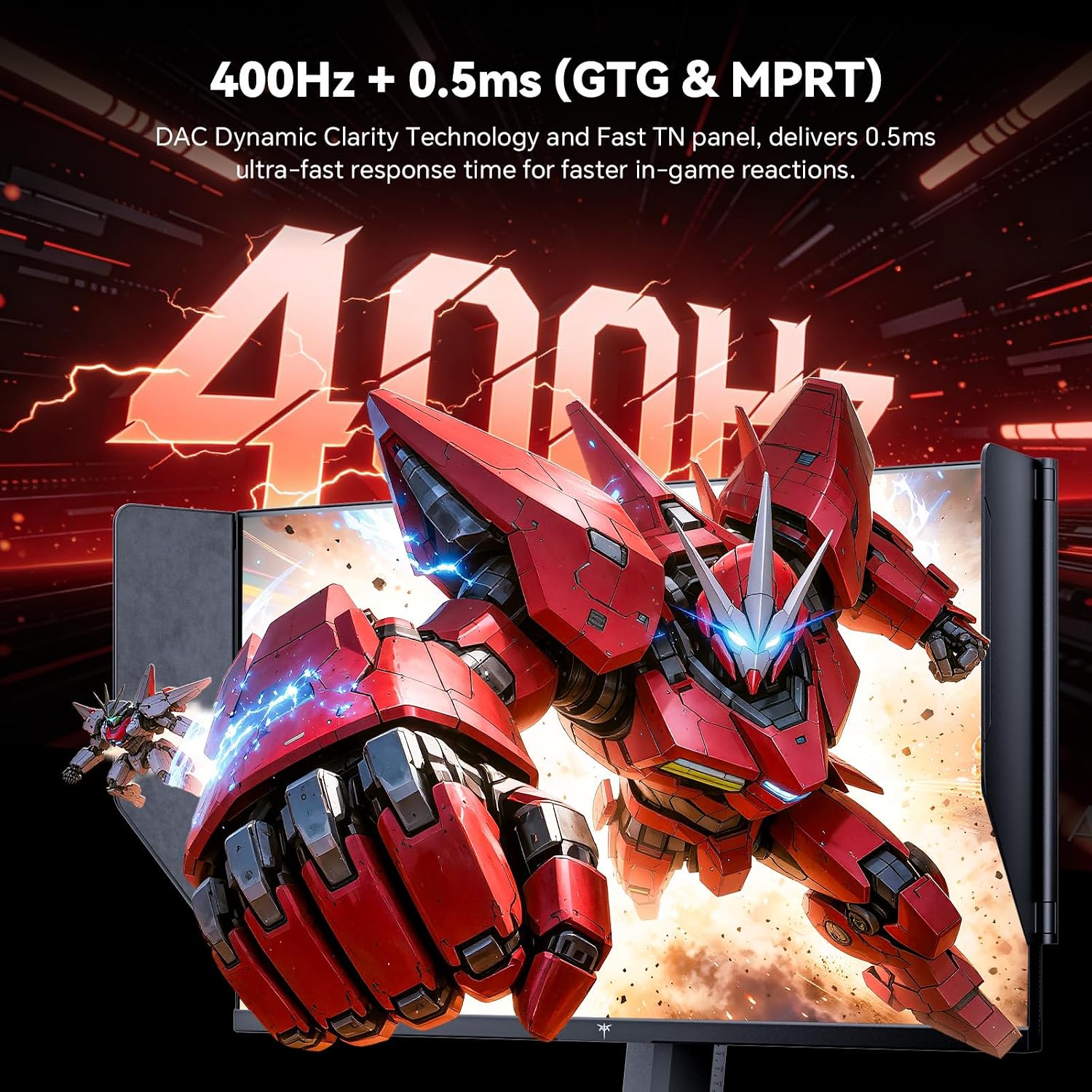 KTC 25M1 400Hz Gaming Monitor 240Hz, FHD 24.1 inch Fast TN Monitor with Shielding Hood, 0.5ms GTG, Adaptive Sync, VESA Support, Height Pivot Swivel Tilt Adjustable