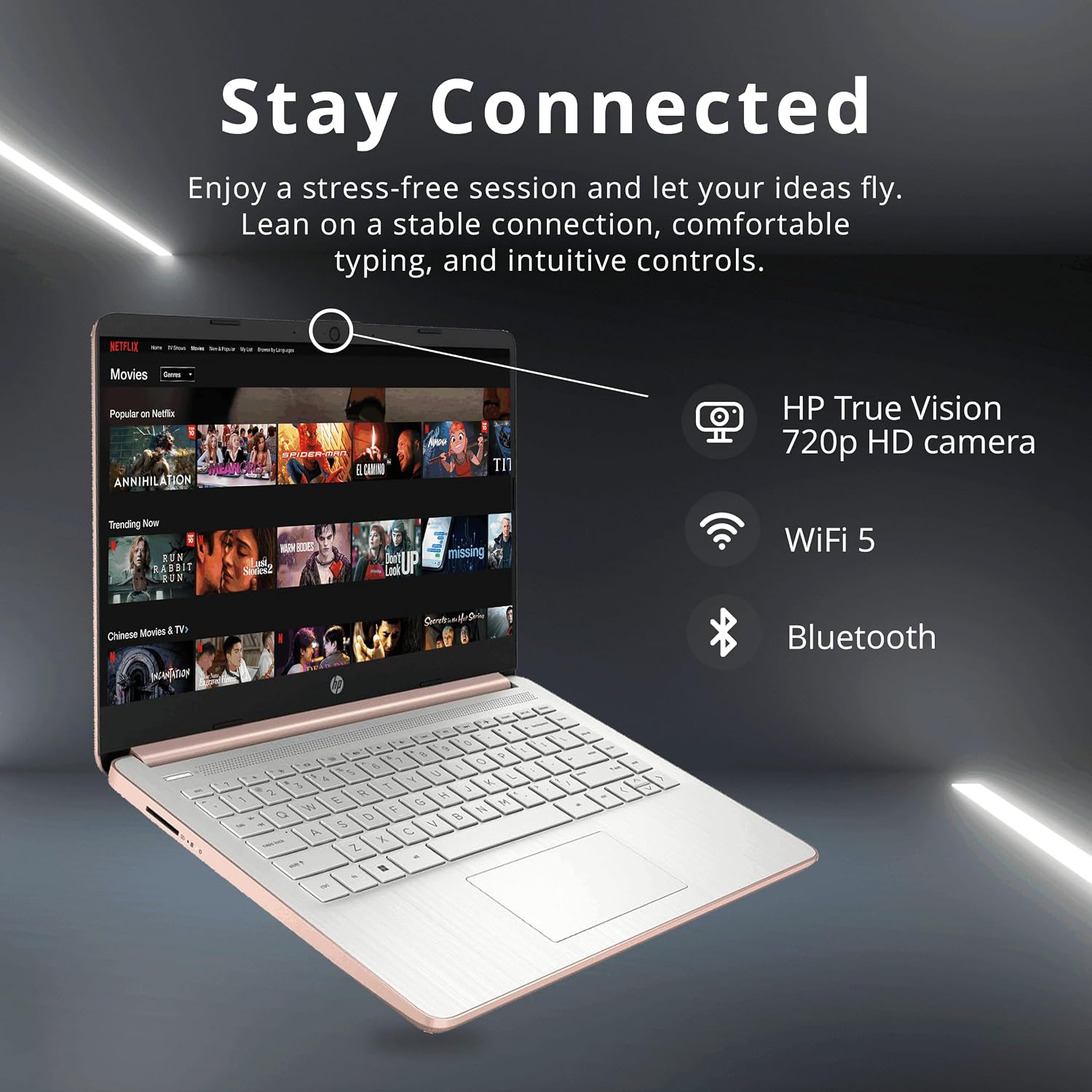 HP Stream 14' HD Business Laptop, Intel Celeron N4120, 4GB RAM, 1TB Storage (64GB eMMC + 1TB Docking Station Set), Intel UHD Graphics, 720p Camera, Wi-Fi, 1 Year Office 365, Win 11 Home, Rose Gold