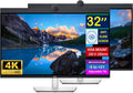 Dell UltraSharp 32' 4K UHD IPS Video Conferencing Monitor w/5ms Response Time, Built-in Speakers, Anti Glare, VESA Mount (100mm), DisplayPort, HDMI, Black/Silver (U3223QZ) 2 Pack