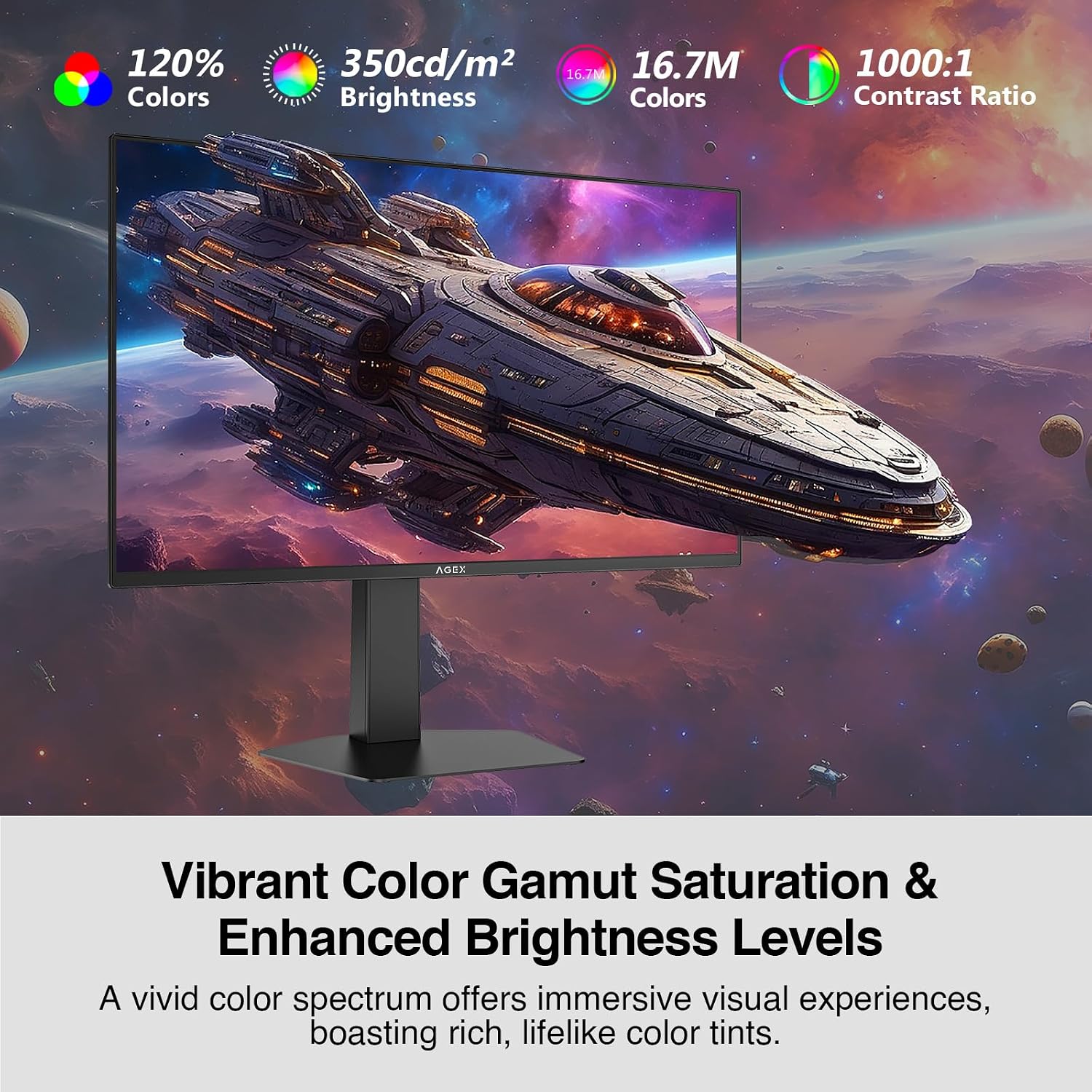 Z-Edge 27 Inch Gaming Monitor, QHD (2560 x 1440) 275Hz 240Hz Fast IPS Monitor, Support FreeSync, AG27QS 1ms MPRT Refresh Rate, sRGB 120%, 16.7M Colors, HDMIx2, DPx1