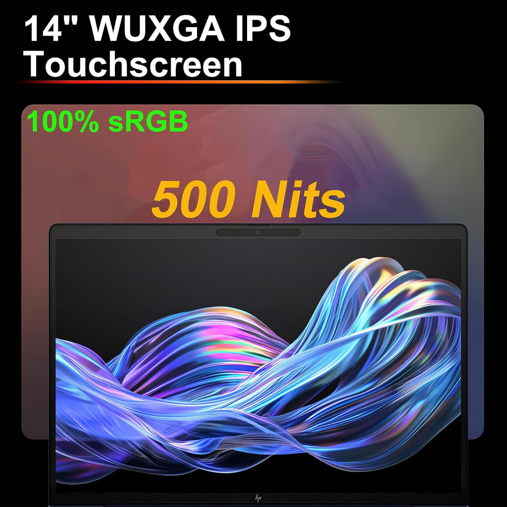 HP EliteBook X G1i Laptop 14' WUXGA Touchscreen (500nits 100% sRGB) Intel 8-core Ultra 7 258V (NPU Up to 47 Tops) 32GB DDR5 1TB SSD for Designer Business Professional Win11 ICP Hub