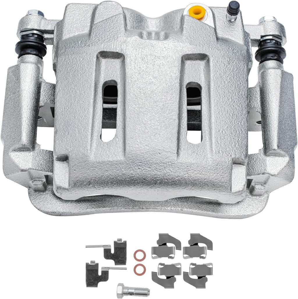 Detroit Axle - Front 2pc Brake Calipers for 05-12 Ford F-250 F-350 Super Duty, 2 Disc Brake Calipers with Bracket 2005 2006 2007 2008 2009 2010 2011 2012 Replacement