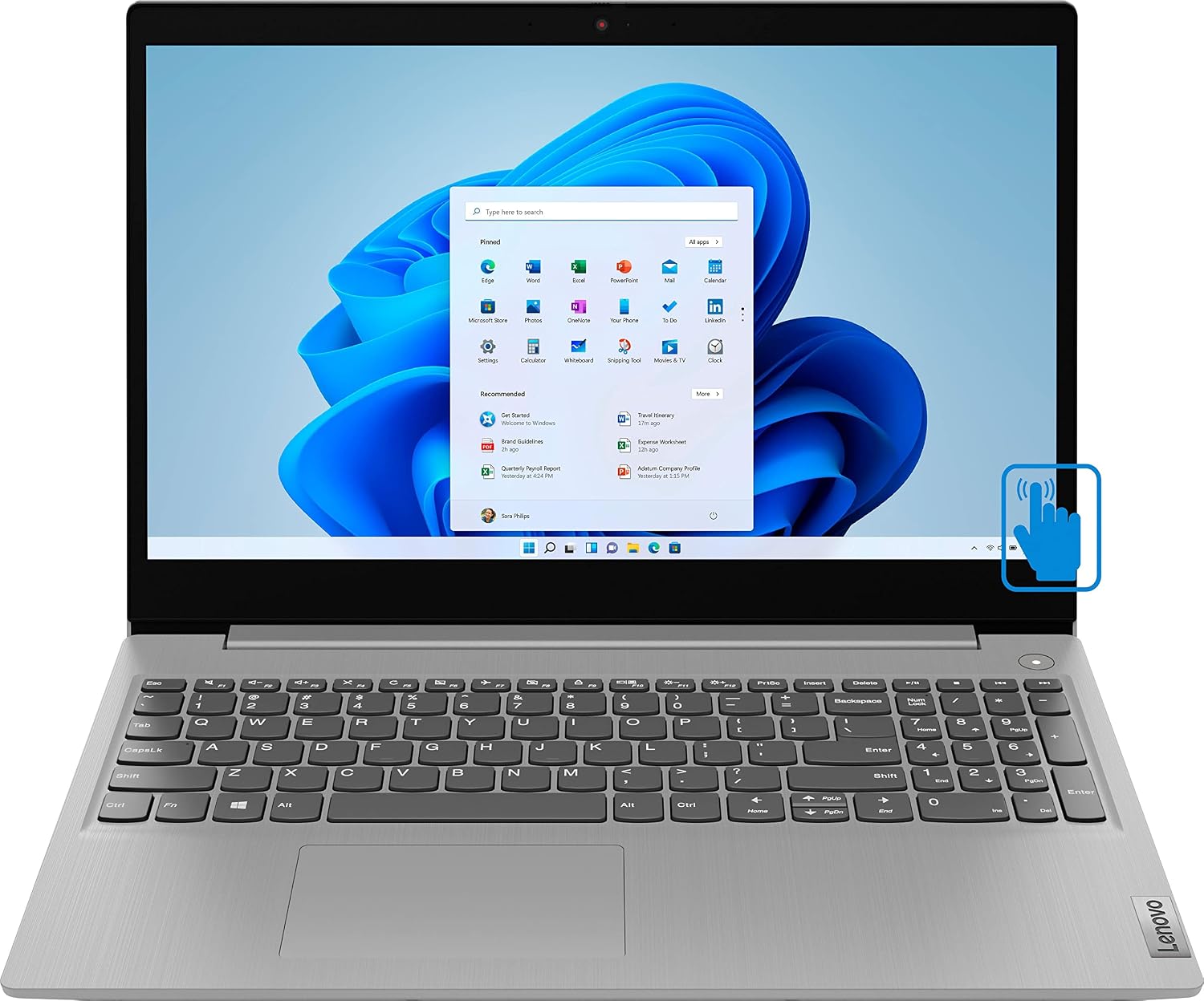 Lenovo - IdeaPad 3 15' HD Touch Screen Laptop - Intel Core i3-1115G4 - Intel UHD Graphics - 8GB Memory - 256GB SSD - Platinum Grey