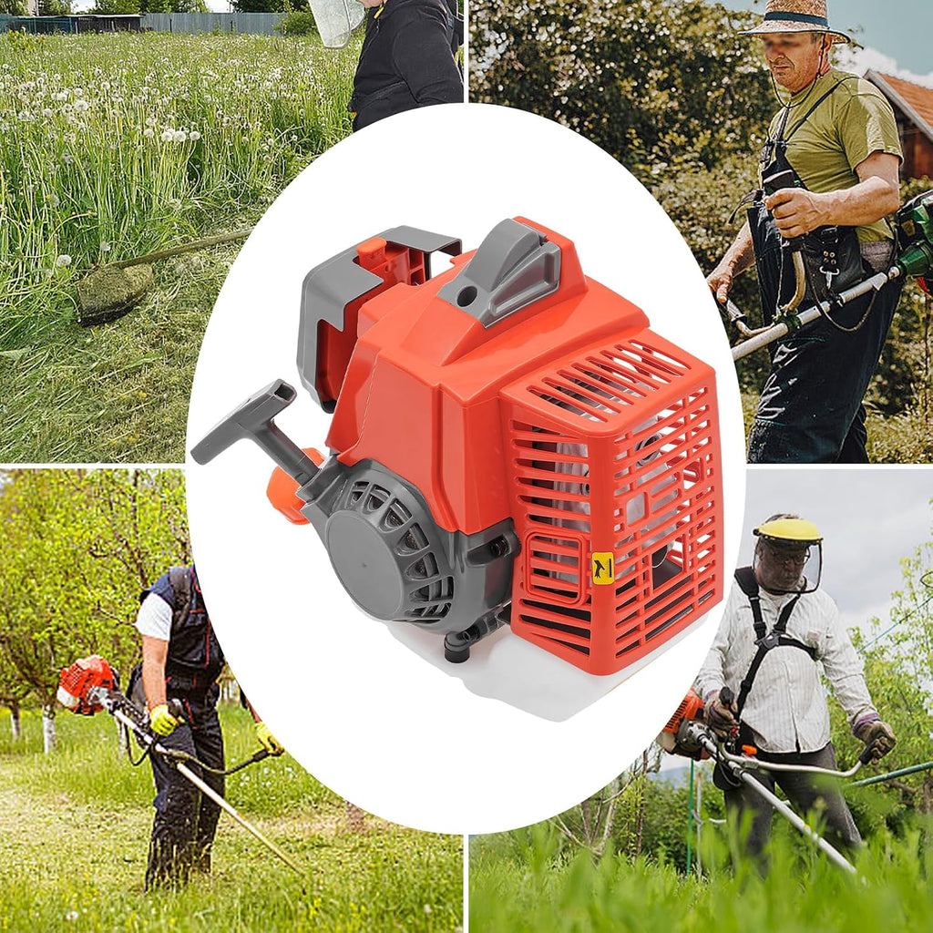 63.3cc 2 Stroke Gasoline Engine 3HP Gas Engine Motor Pull Start Petrol Engine with Air-Cooled System Single-Cylinder for Weed Whackers Brush Cutter Lawn Mower（7500 RPM）