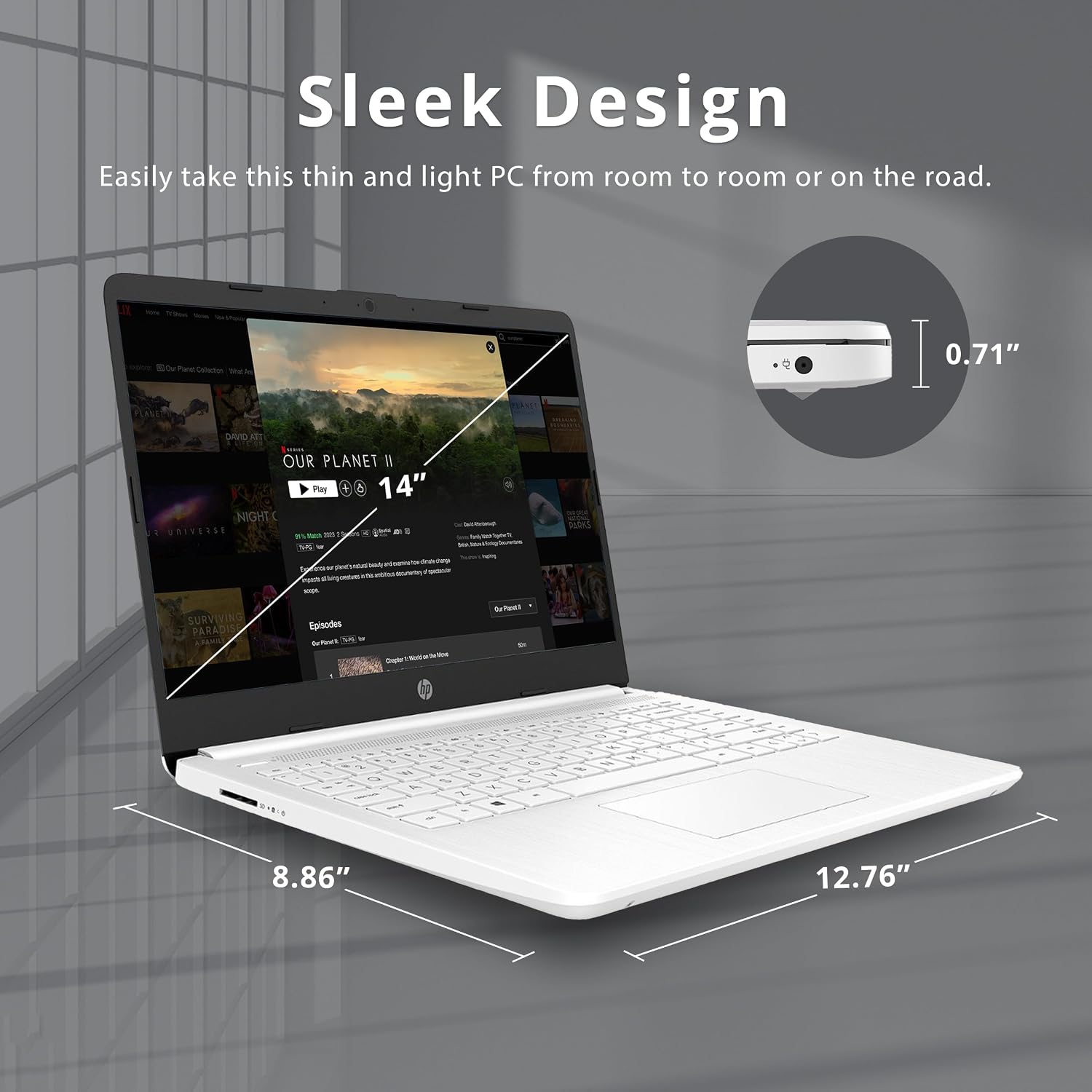 HP Stream 14' HD Business Laptop, Intel Celeron N4120, 4GB RAM, 1TB Storage (64GB eMMC + 1TB Docking Station Set), Intel UHD Graphics, 720p Camera, Wi-Fi, 1 Year Office 365, Win 11 Home, White
