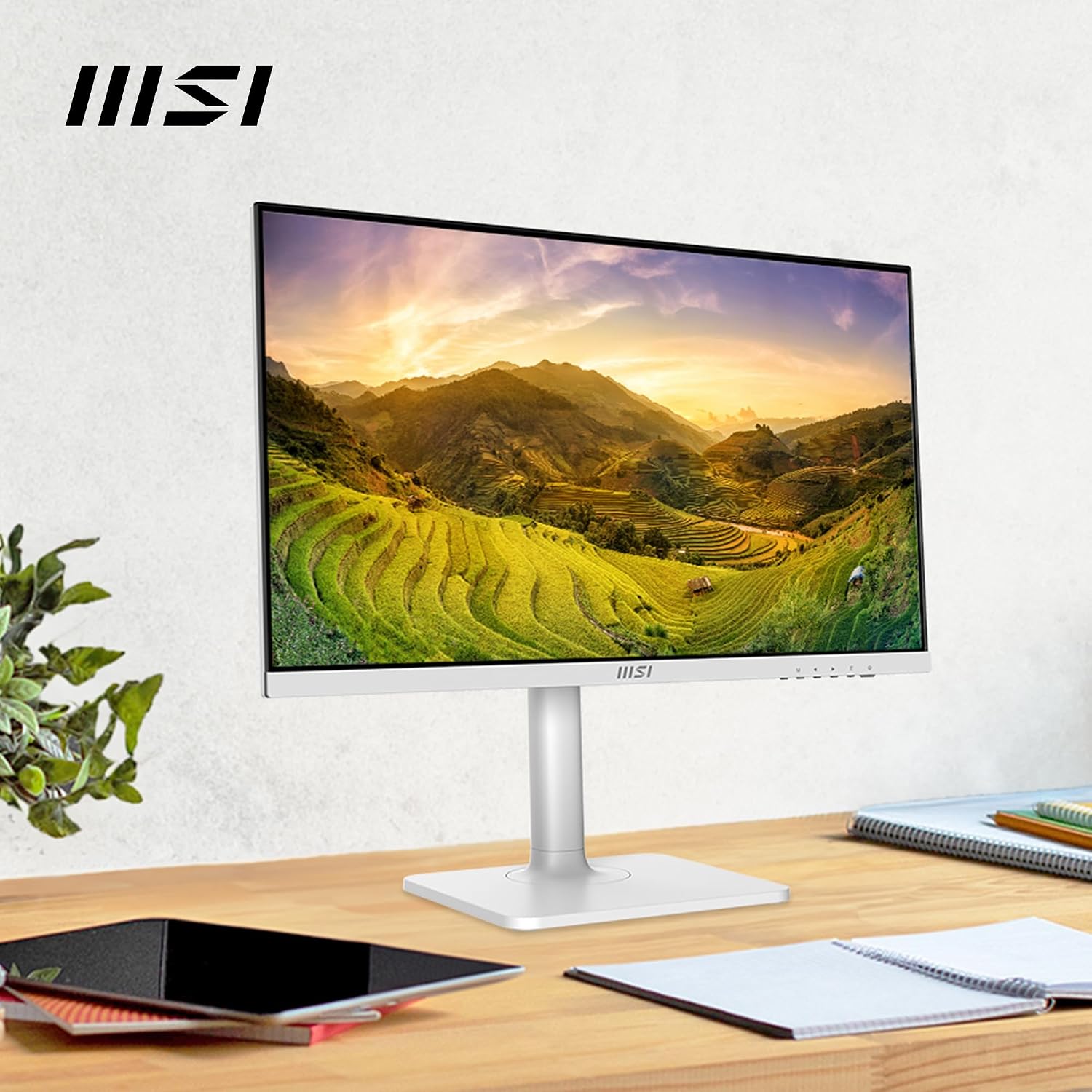 msi Modern MD2412PW 24-inch IPS 1920 x 1080 (FHD) Computer Monitor, 100Hz, Adaptive-Synch, HDR Ready, HDMI, USBC 15W Power Delivery, Speaker, VESA Mountable, Height Adjustable, 1ms, White