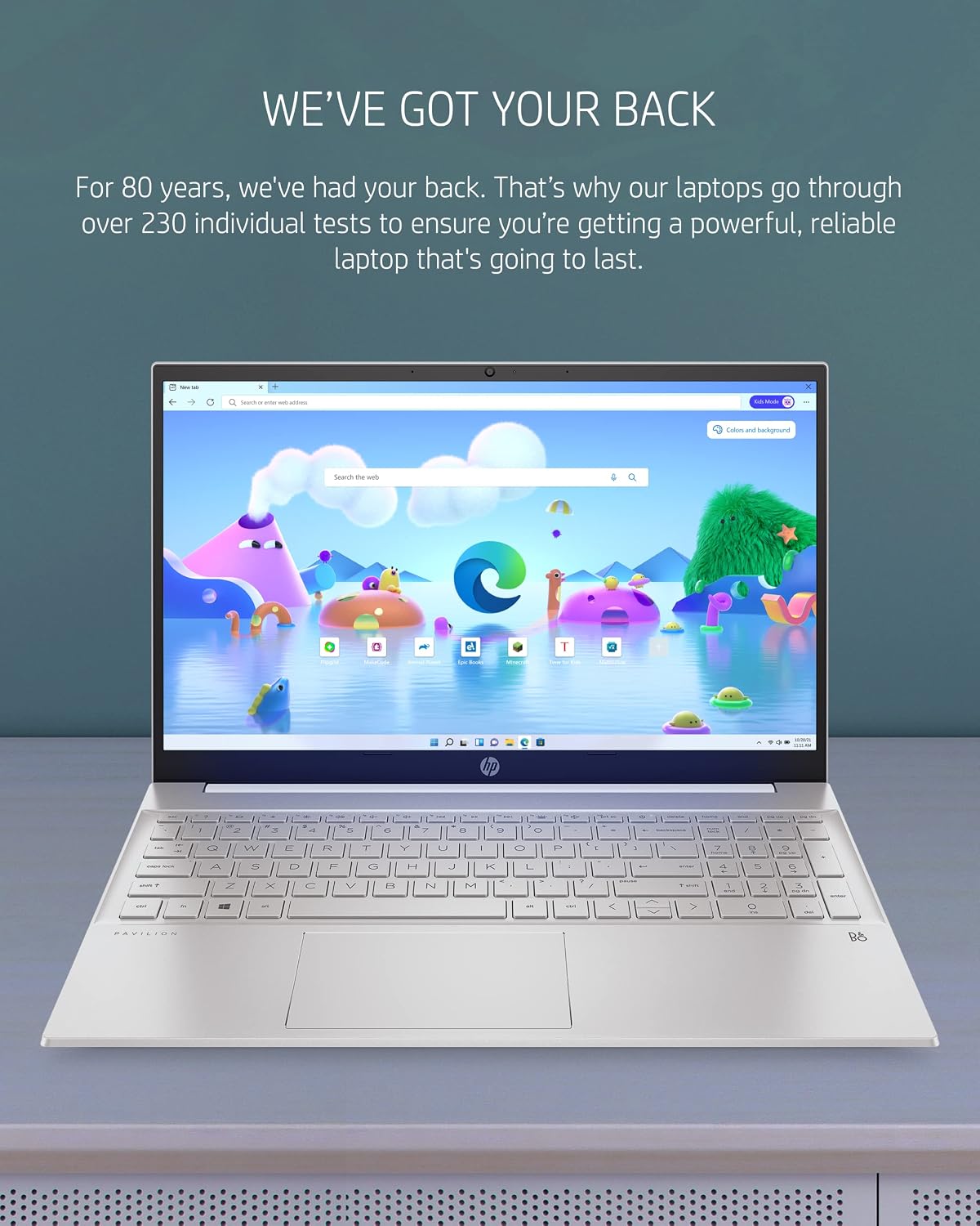 HP Pavilion 15 Laptop, 11th Gen Intel Core i7-1165G7 Processor, 16 GB RAM, 512 GB SSD, FHD IPS micro-edge Display, Win11 Pro, Long Battery Life (Renewed), Natural silver aluminum
