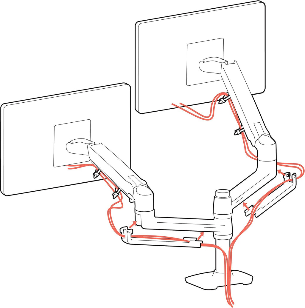 Ergotron – LX Vertical Stacking Dual Monitor Arm, VESA Desk Mount – for 2 Monitors Up to 24 Inches, 7 to 20 lbs Each – White