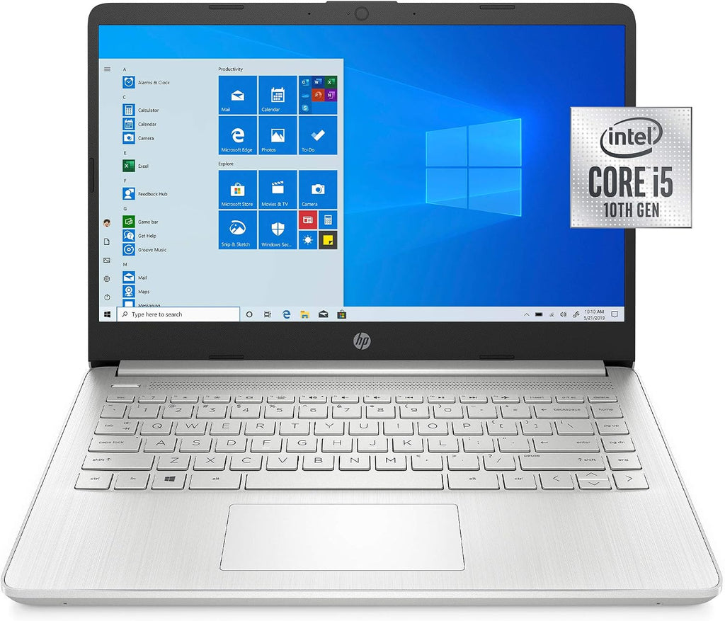HP 14' HD Laptop, Intel Core i5-1035G1, Intel UHD Graphics, 8GB SDRAM, 256GB SSD, Natural Silver, Windows 10