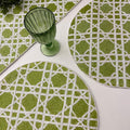 Enliven Set of 6 Handmade Green Placemats 14 Inch | Lightweight Decorative Dining Table Mats for Wedding, Party & Everyday Use | Easy to Clean Elegant Placemats