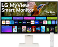 LG 32SR85U-W MyView Smart Monitor 32-inch 4K UHD (3840x2160), IPS Display, webOS 23, USB Type-C 90W PD, Built-in FHD Webcam & Speaker, HDR 10, AirPlay 2, Screen Share, Bluetooth, White (Renewed)