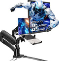 AVLT Dual 17'-43' Monitor Arm Desk Mount with 15' Laptop Tray and USB-C&A Docking Station 5Gbps, HDMI 4K60Hz, Ethernet, 100W PD, Fits Two Flat/Curved Monitor - Black