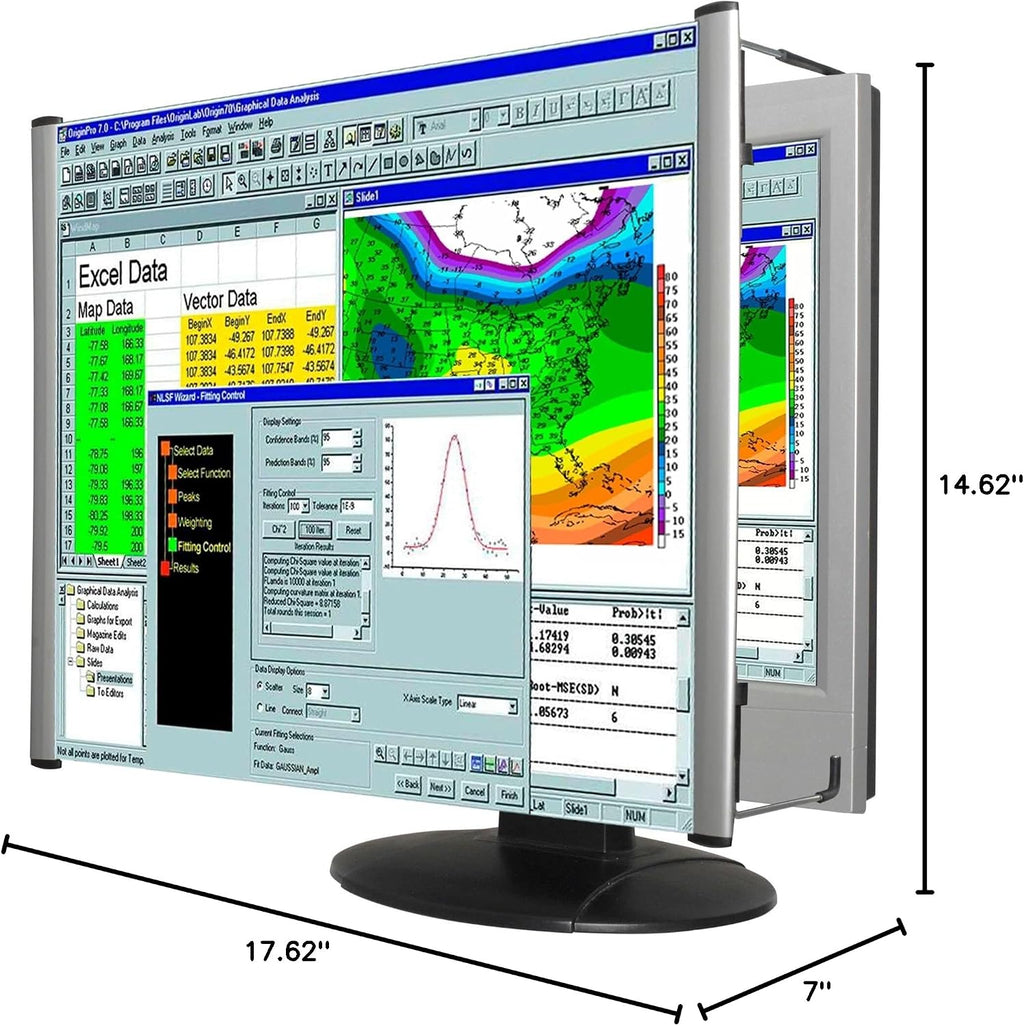 Kantek MAXVIEW LCD Monitor Magnifier for 19-Inch Monitors (Measured Diagonally) (MAG19L), Black/Silver