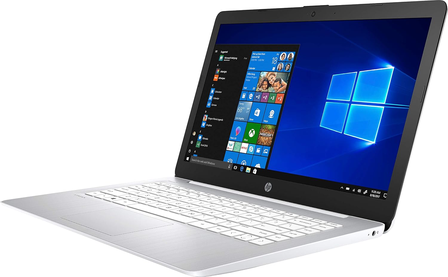 HP Stream 14-inch Laptop, AMD Dual-Core A4-9120E Processor, 4 GB SDRAM, 64 GB eMMC, Windows 10 Home in S Mode with Office 365 Personal for One Year (14-ds0150nr, Diamond White)