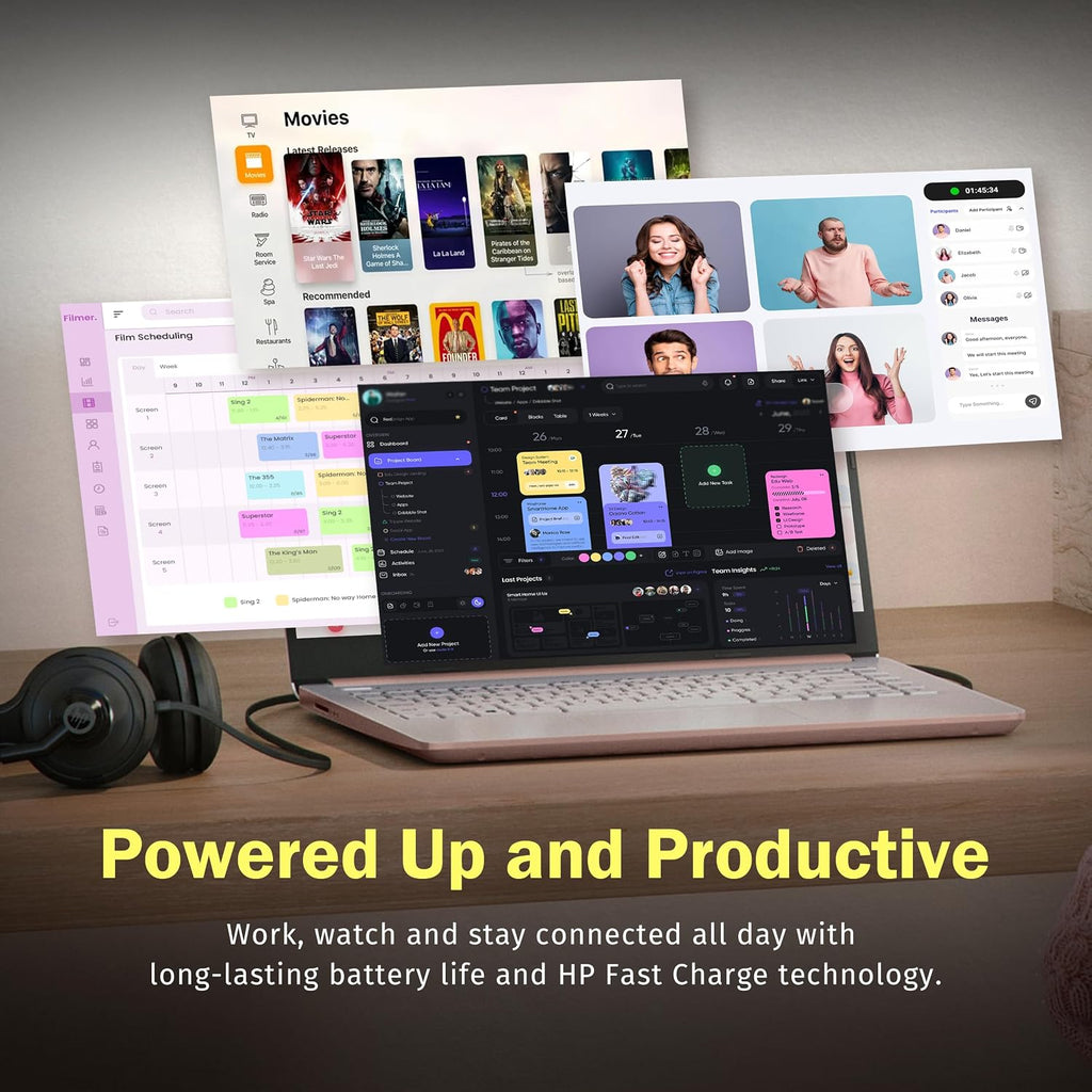 HP Stream 14' Laptop for Students & Business, Intel Processor N150, 16GB RAM, 1.12TB Storage (128GB UFS+1TB Docking Station Set), Wi-Fi 6, 1 Year Office 365, Copilot AI, Fast Charge, Win 11s, Gold