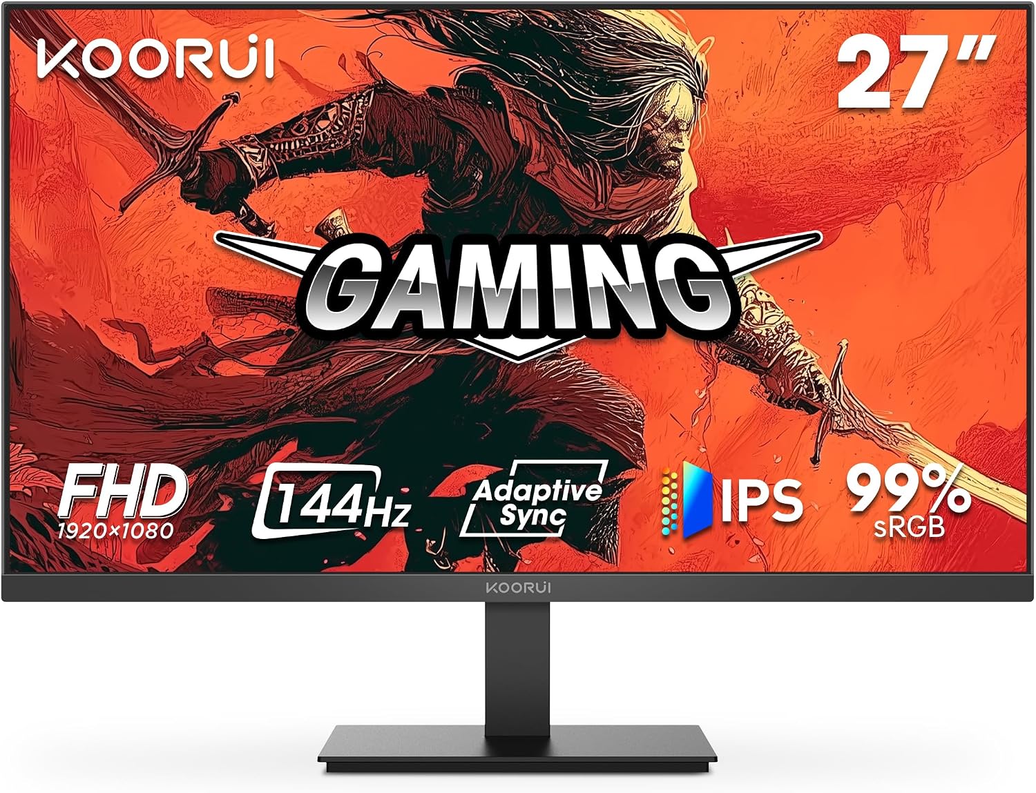 KOORUI 27' FHD 1080P Gaming Monitor, 144Hz Computer Monitor, New, E2711K