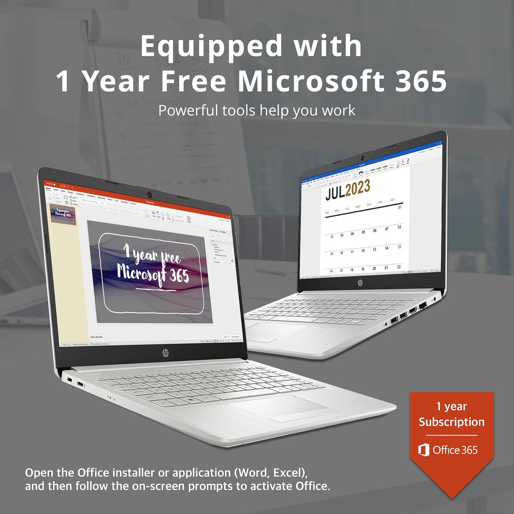 HP Premium Stream 14' HD BrightView Laptop, Intel Celeron N4120, 8GB RAM, 64GB eMMC, Intel UHD Graphics, HD Webcam, 1 Year Office 365, WiFi 5, Bluetooth, Win 11s, Silver, 32GB Hotface USB Card