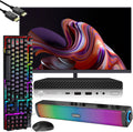 HP ProDesk 600 G4 Mini Desktop Win 11, Computer PC w/ 24in Monitor, 600G4 Mini PC Computer Core 8th 3.5GHz, 8GB RAM, 256GB SSD, RGB Keyboard and Speaker, HDMI (Renewed)