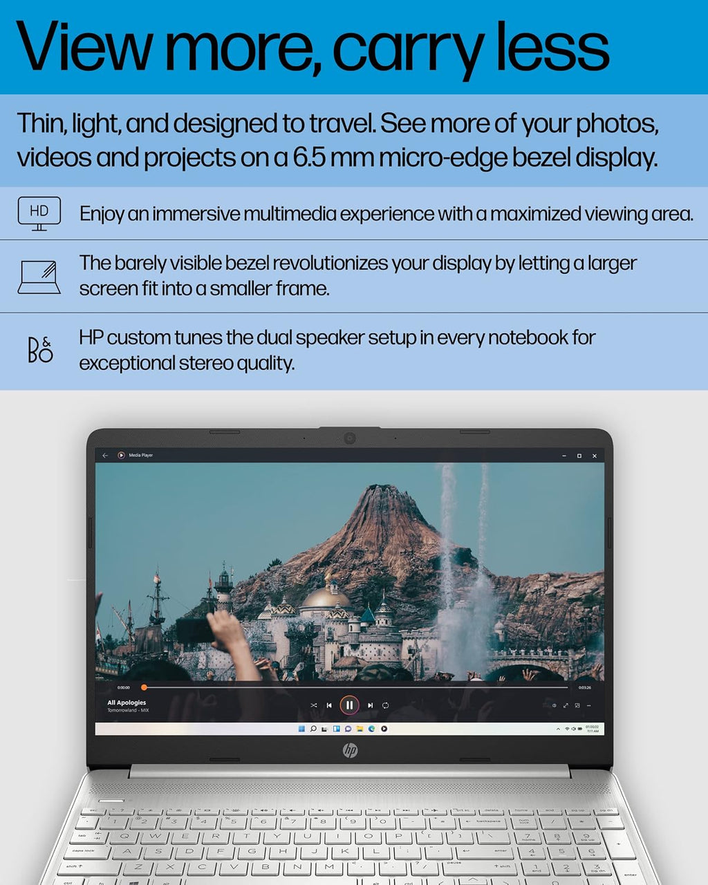 HP 15.6-inch Laptop, AMD Ryzen 7 5700U, 8 GB RAM, 256 GB SSD, HD Micro-Edge Display, Windows 11 Home, Thin & Portable, Long-Lasting Battery, Full-Size Keyboard, Wi-Fi 6 & Bluetooth (15-ef2025nr, 2022)