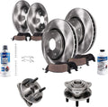 Detroit Axle - Front Brake Kit for 01-06 Dodge Stratus Chrysler Sebring, Wheel Bearing Hubs Front and Rear Disc Brake Rotors Ceramic Brake Pads 2001 2002 2003 2004 2005 2006 Replacement