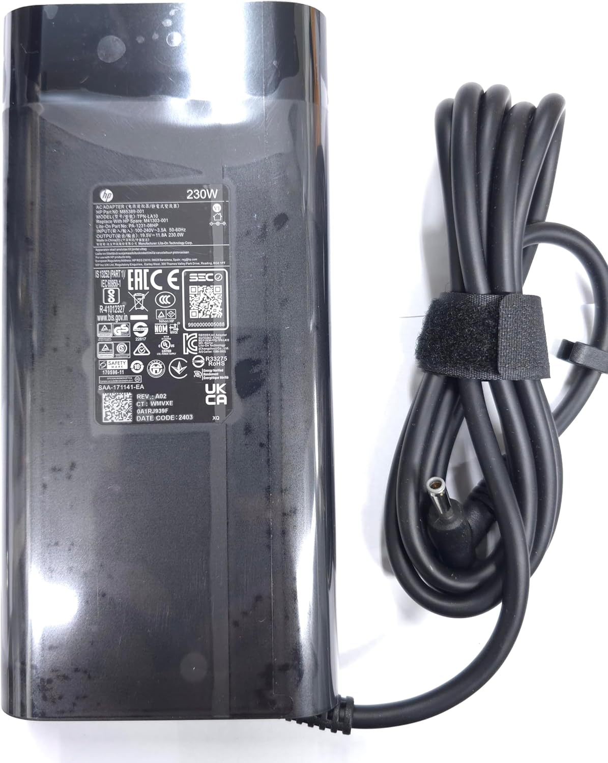 HP 230W 19.5V 11.8A 4.5mm Grey Tip AC Adapter for HPOmen 15 16, HPOMEN Transcend, Victus 16 by Gaming Laptop ZBook Fury 16 G8 G9 G10, M85389-001, TPN-LA10, M41303-001, PA1231-08HP.