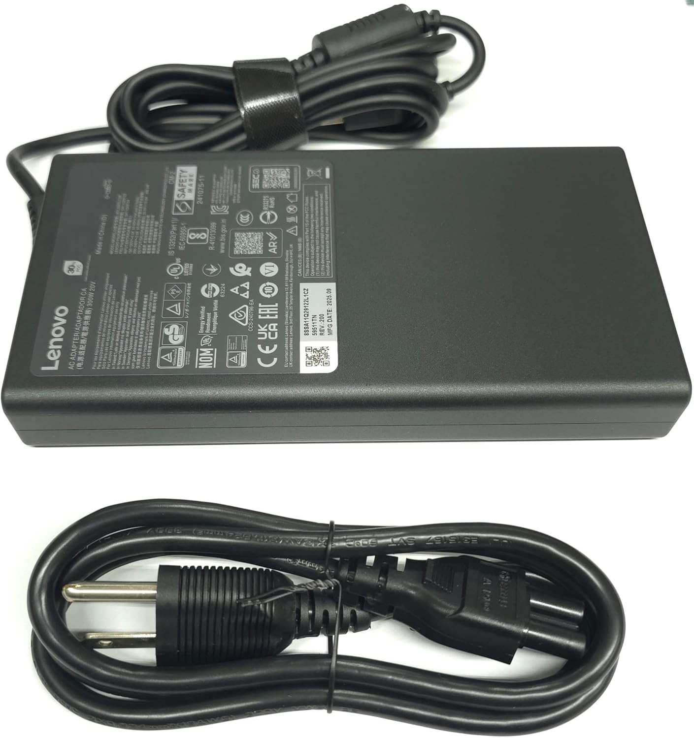 Lenovo Slim 300W AC Adapter for Legion 7 7i 5i 5Pro Thinkpad R7000P R9000P ADL300SDC3A ADL300SLC3B, SA11029122, 5A11Q29124.