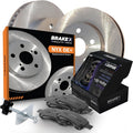 Brake X Rear Brake Pads and Rotors Kit with brake caliper compression tool replacement for 2011 BMW X1 | NYX OE+ Rotors and Alpha Ceramic Brake Pads