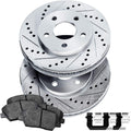 PowerSport Front Brakes and Rotors Kit |Front Brake Pads| Brake Rotors and Pads| Ceramic Brake Pads and Rotors |fits 2012-2019 Fiat 500