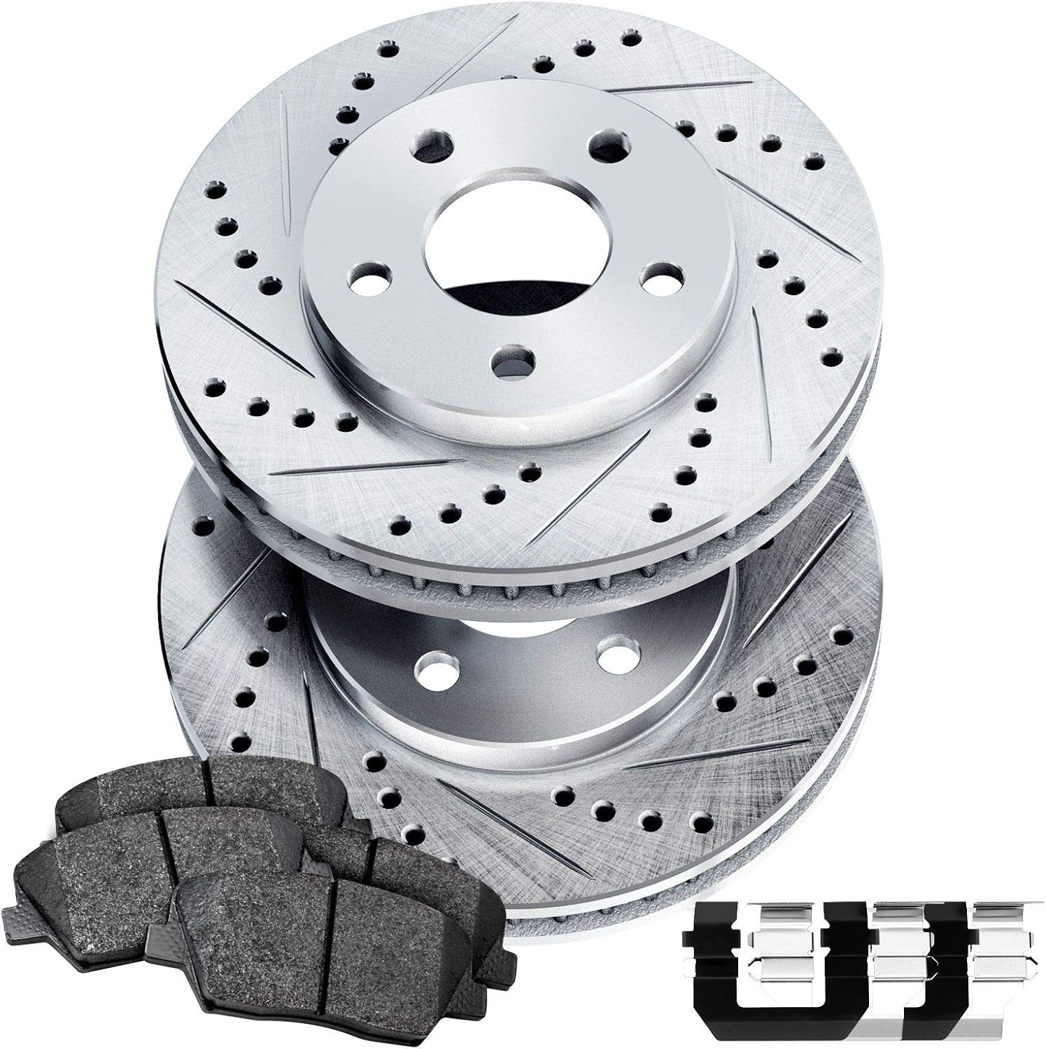 PowerSport Front Brakes and Rotors Kit |Front Brake Pads| Brake Rotors and Pads| Ceramic Brake Pads and Rotors |fits 2012-2019 Fiat 500