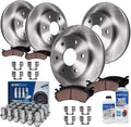 Detroit Axle - 4WD Brake Kit for 2004-2008 Ford F-150 2006-2008 Lincoln Mark LT 2005 2007 Front & Rear Disc Rotors Brake Pads Lug Nuts Replacement - 34pc Set