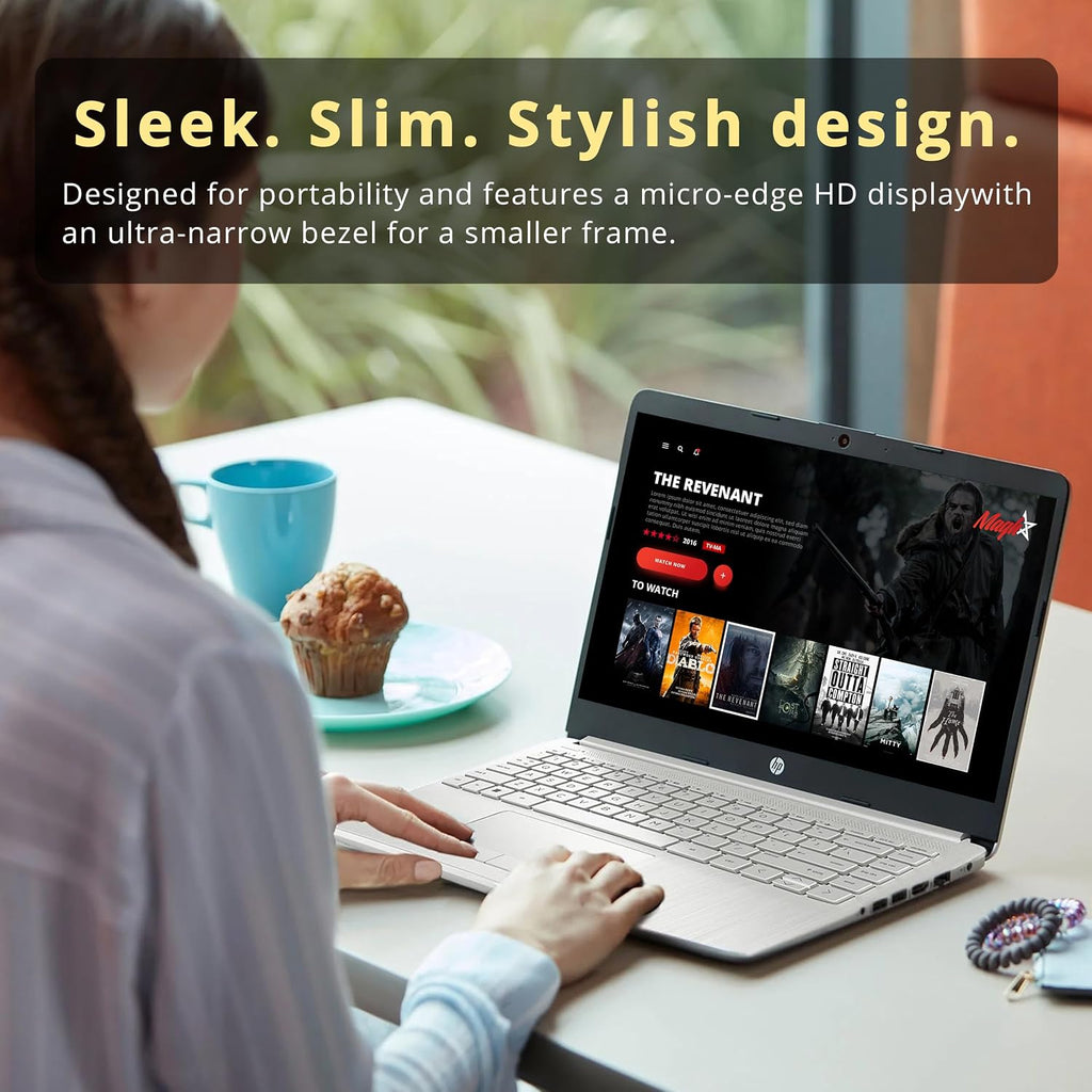 HP Stream 14' HD BrightView Laptop, Intel Celeron N4120 Processor, 8GB RAM, 64GB SSD, Intel UHD Graphics, 720p Webcam, WiFi, HDMI, Win 11 S, Silver (Renewed)