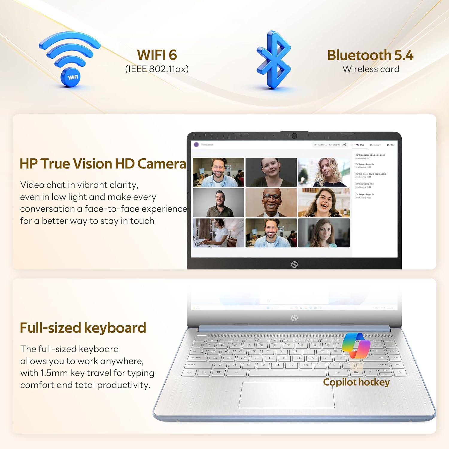 HP Flagship 14' Laptop with AI Copilot for Student, 13th Gen Intel 4-Core, 4GB DDR4, 256GB Storage(128GB UFS+128GB Docking Station), Intel Graphics, Webcam, 1 Year Office 365, WiFi 6, Win 11 S, Blue