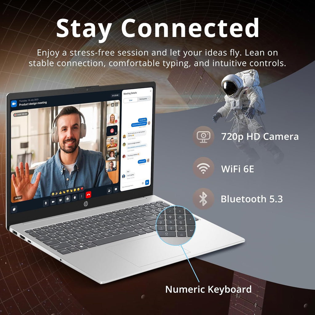 HP Pavilion 15.6' HD Touchscreen Laptop, Intel i5-1235U, Intel Iris Xe Graphics, 16GB RAM, 672GB Storage(512GB SSD + 160GB Docking Station Set), 720p Webcam, Num Pad, Wi-Fi 6E, Win 11 Pro, Silver