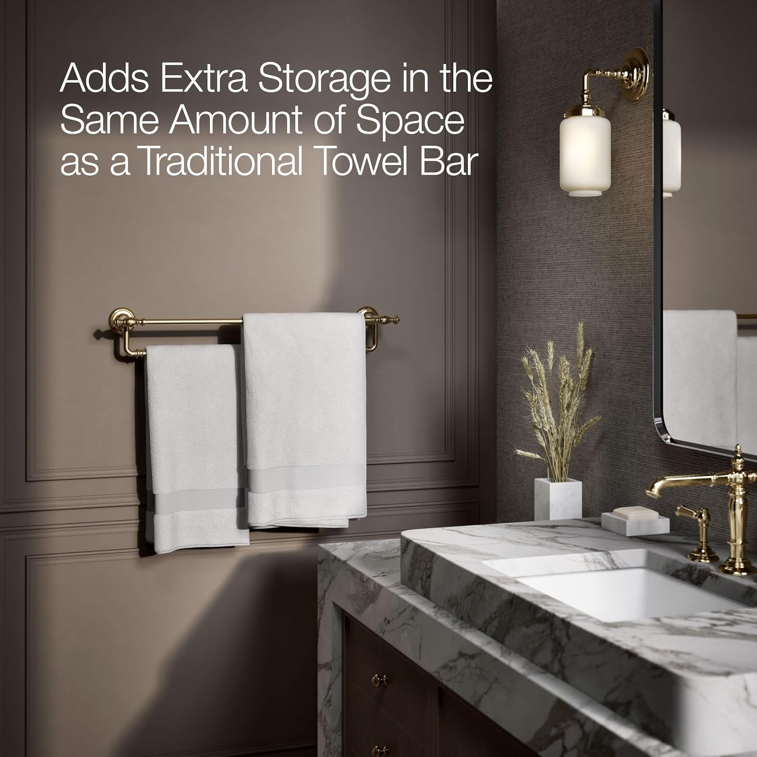 Kohler 72570-AF Artifacts® 24' Double Towel bar, Vibrant French Gold