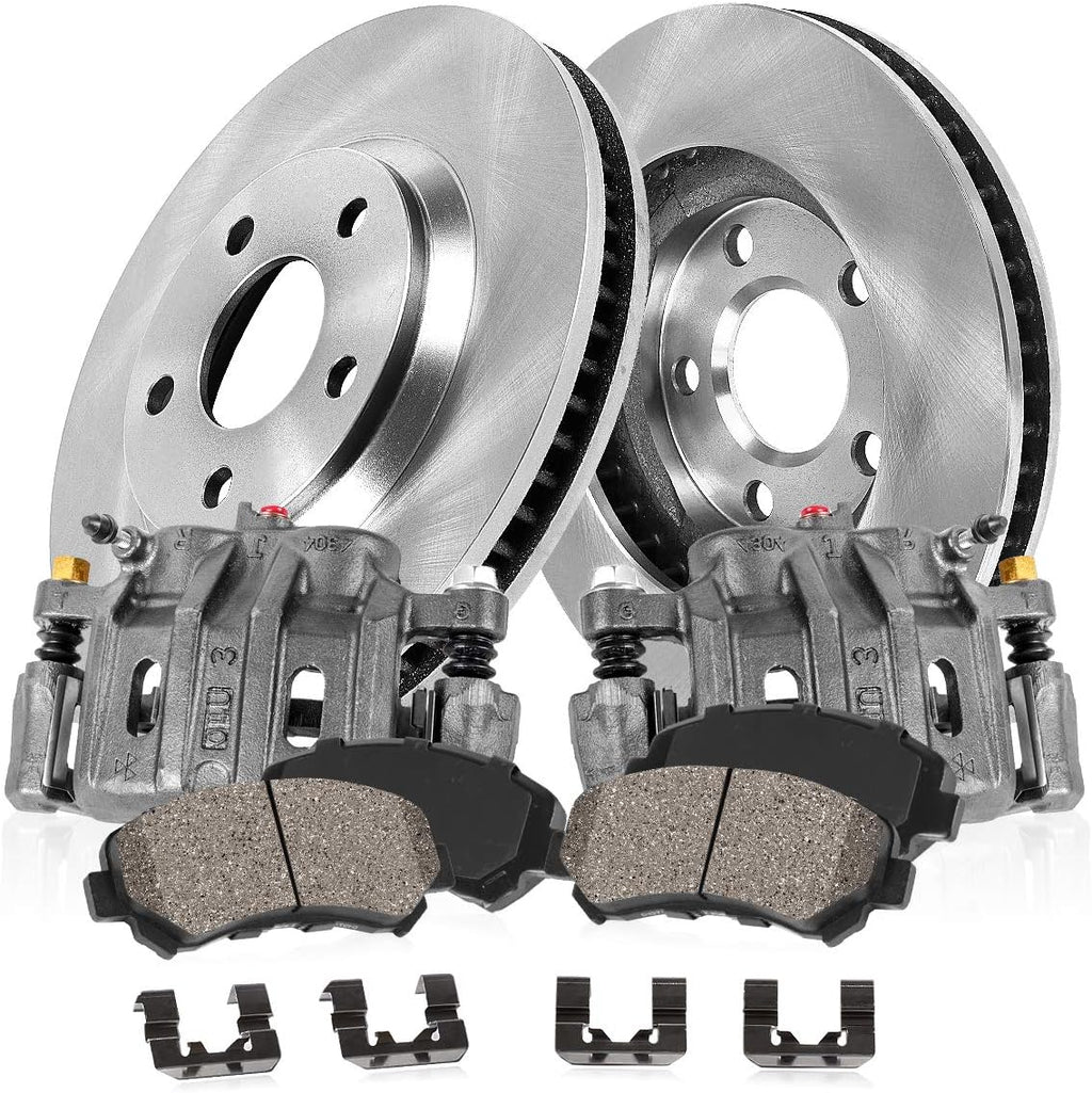Callahan Brake Parts Rear Brake Kit For Nissan LEAF 2011-2023, Nissan Rogue 2014-2020, Nissan Rogue Sport 2017-2022 [Model Specific] Replacement Brake Rotors and Ceramic Brake Pads