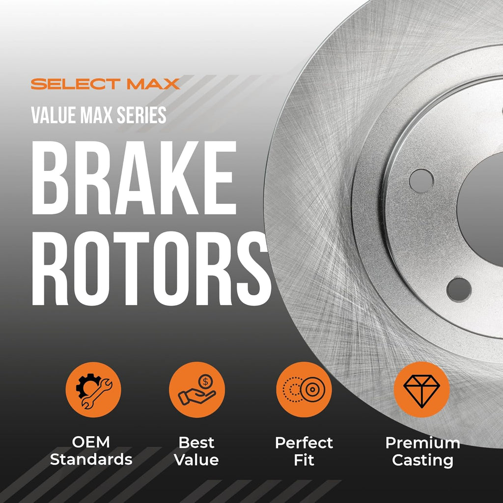 Max Advanced Brakes Front & Rear Brake Kit Compatible With 2006-2008 2009 2010 2011 Acura CSX Premium Touring iTech Replacement Premium OE Disc Brake Rotors and Ceramic Brake Pads