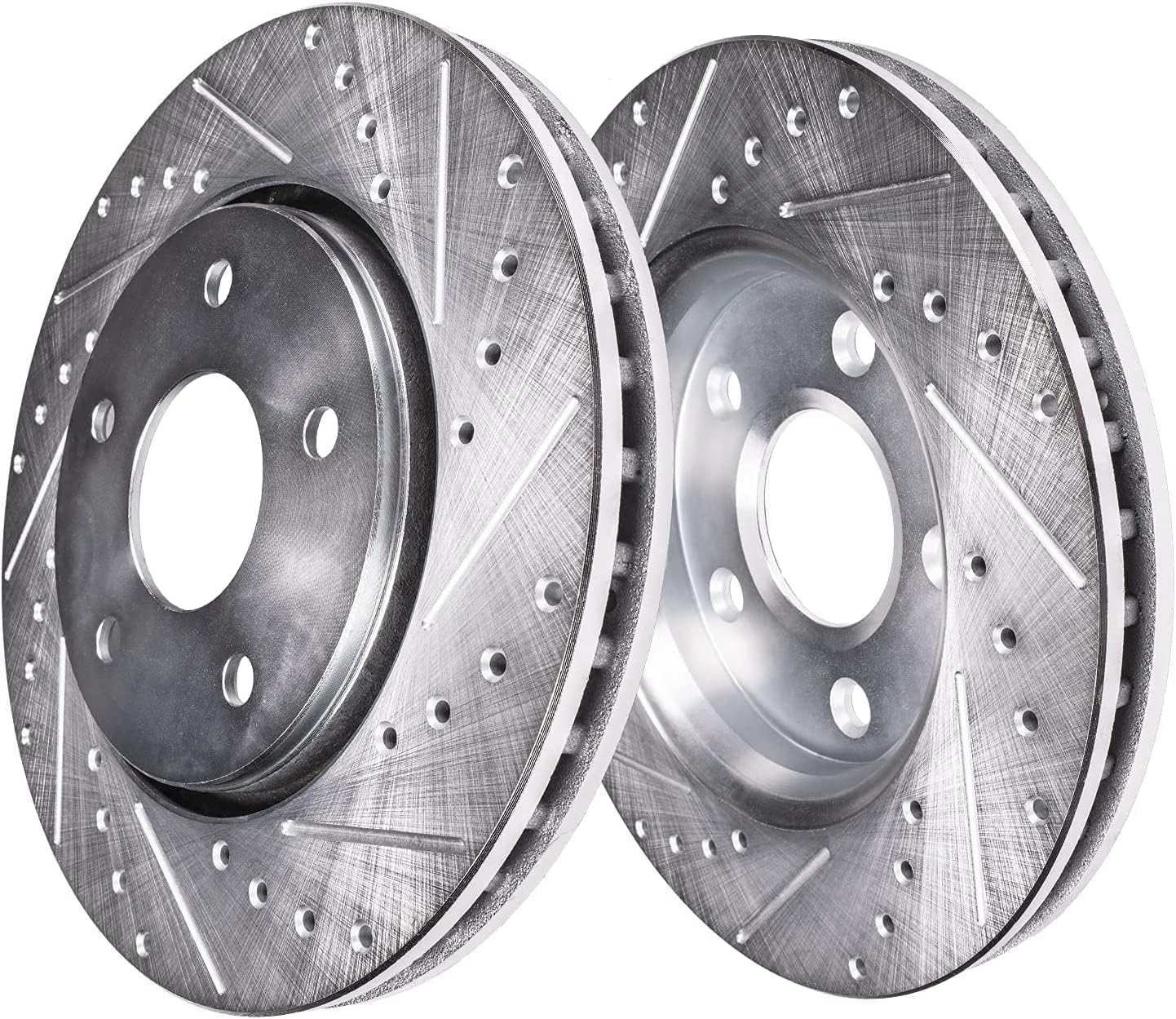 Detroit Axle - Rear Brake Kit for 2005-2018 Dodge Ram 1500 2004-2009 Durango 07-09 Chrysler Aspen Drilled Brake Rotors Brake Caliper Ceramic Brakes Pads Replacement [13.86 inch Rotors]