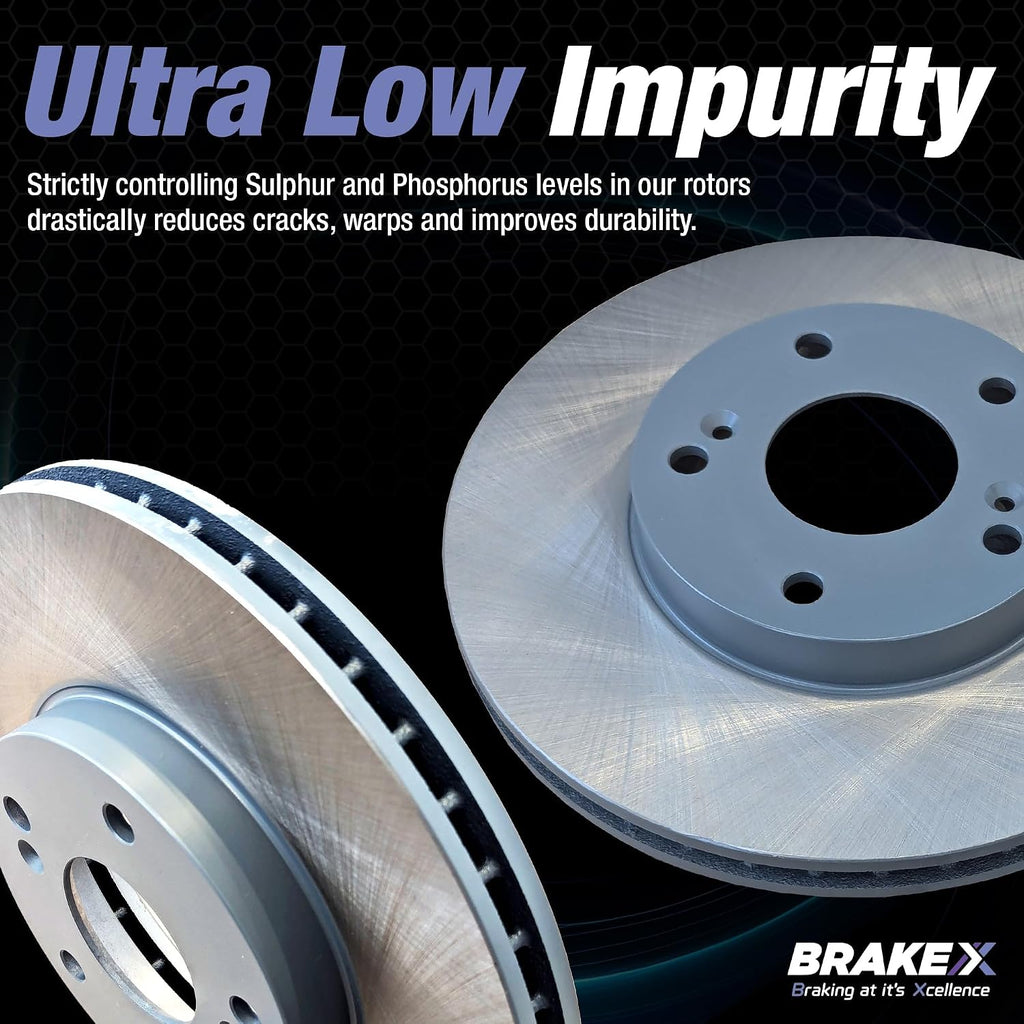 Brake X Front Brake Rotors Kit replacement for 2014-2015 BMW 428i Gran Coupe | ARES Semi Coated Rotors