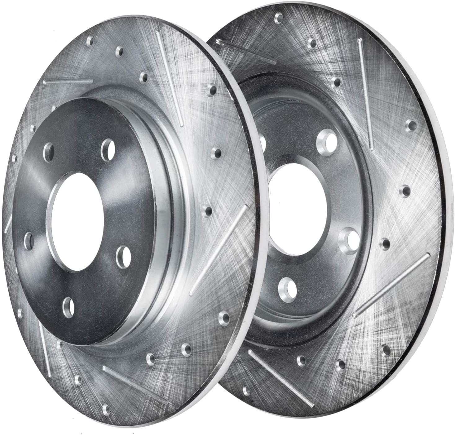 Detroit Axle - Brake Kit for 04-08 TL Drilled & Slotted Brake Rotors 2004 2005 2006 2007 2008 Ceramic Brakes Pads Front and Rear Replacement