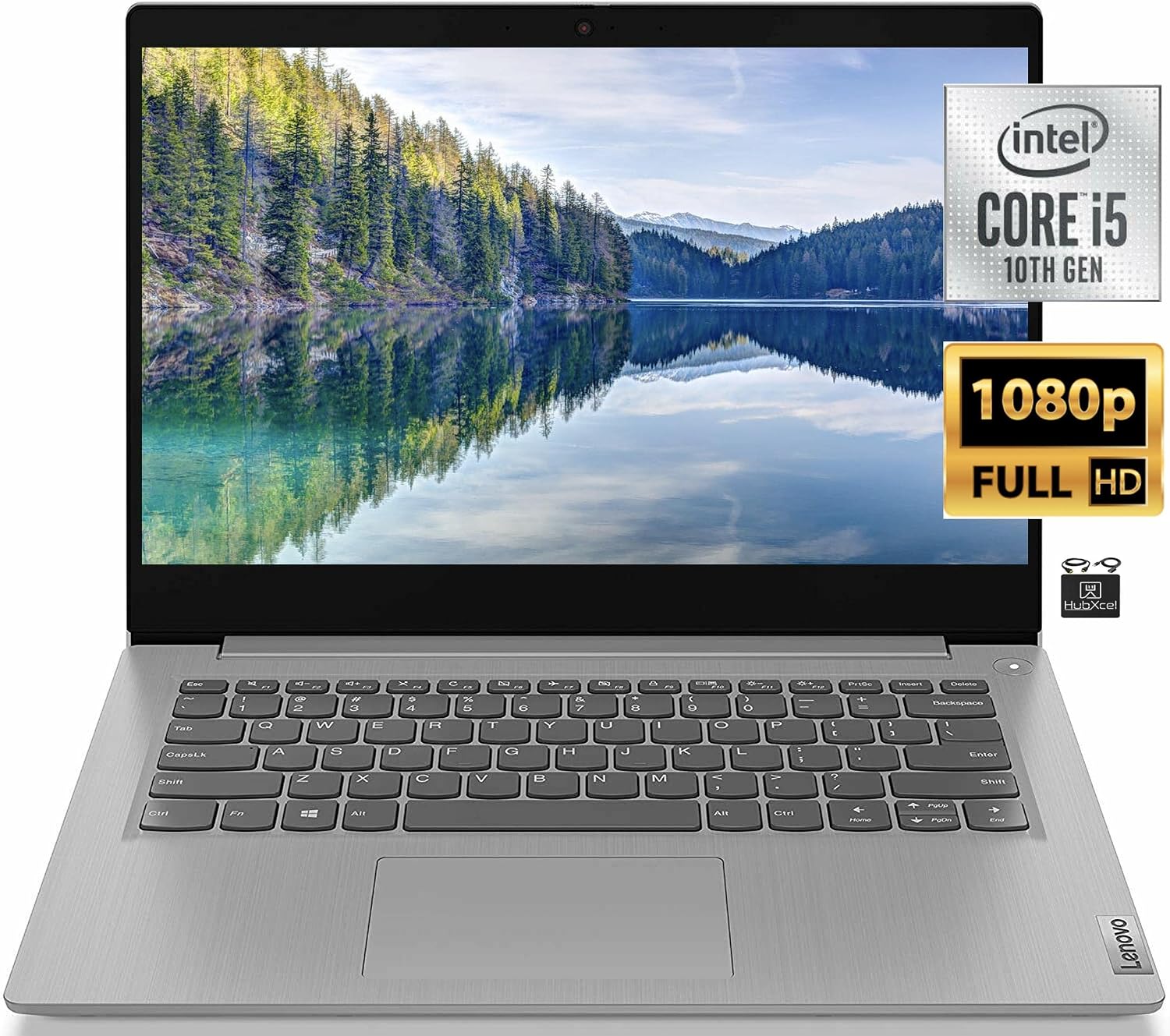 2022 Lenovo IdeaPad 14' FHD IPS Laptop Computer, Intel Core i5-10210U, Quad Core Up to 4.2 GHz, 8GB RAM, 512GB PCIe SSD, UHD Graphics, Bluetooth, HDMI, Webcam, Windows 11+HubxcelCables