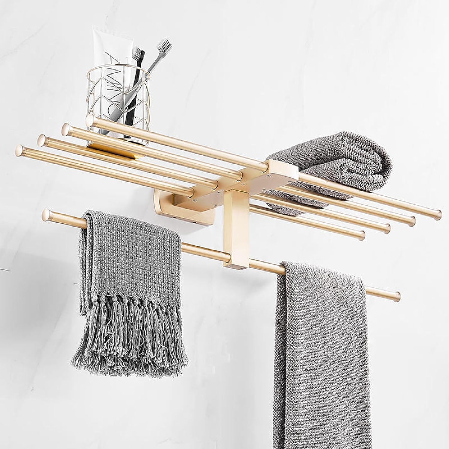 Toilet Towel Rack, Bath Towel Rack, Bathroom Storage Rack, Hardware Storage Pendant, Round Rod Towel Rack