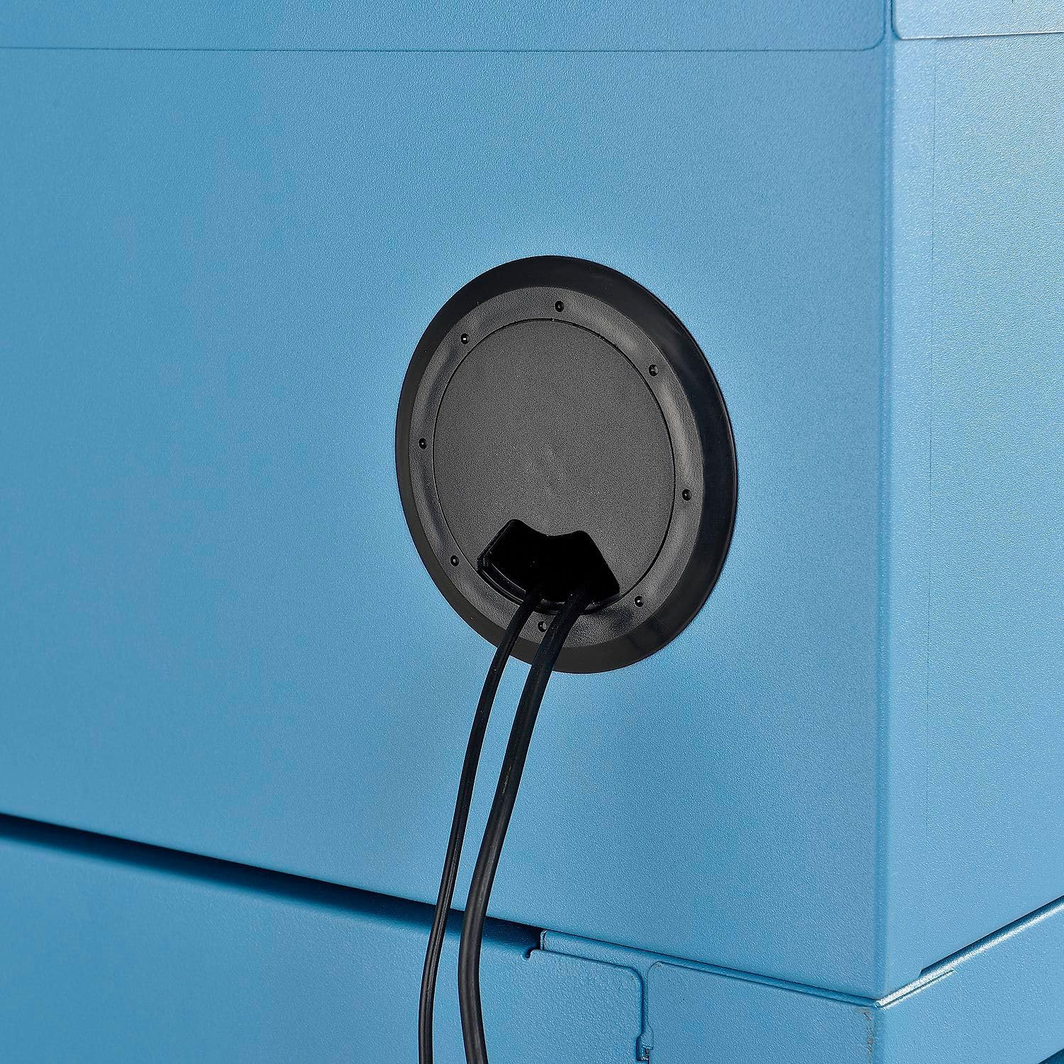 Global Industrial Mobile Security LCD Computer Cabinet Enclosure for 24' Diagonal Monitors, Steel Construction, Blue Powder Coat Finish, 24-1/2'W x 22-1/2'D x 62-3/4'H