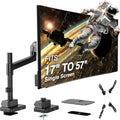 AVLT Single 57 Inch Heavy Duty Monitor Arm Pole Top Mount with USB-C/A Ports-Black, Height Adjustable, Easy Install Top C-Clamp/Grommet with Reinforcement Plates, VESA Compatible 200/100/75