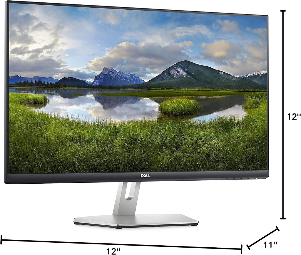 Dell S2721H 27 Inch Full HD 1080p, AMD FreeSync IPS Ultra-Thin Bezel Monitor, Built-in Speakers, Silver, Black