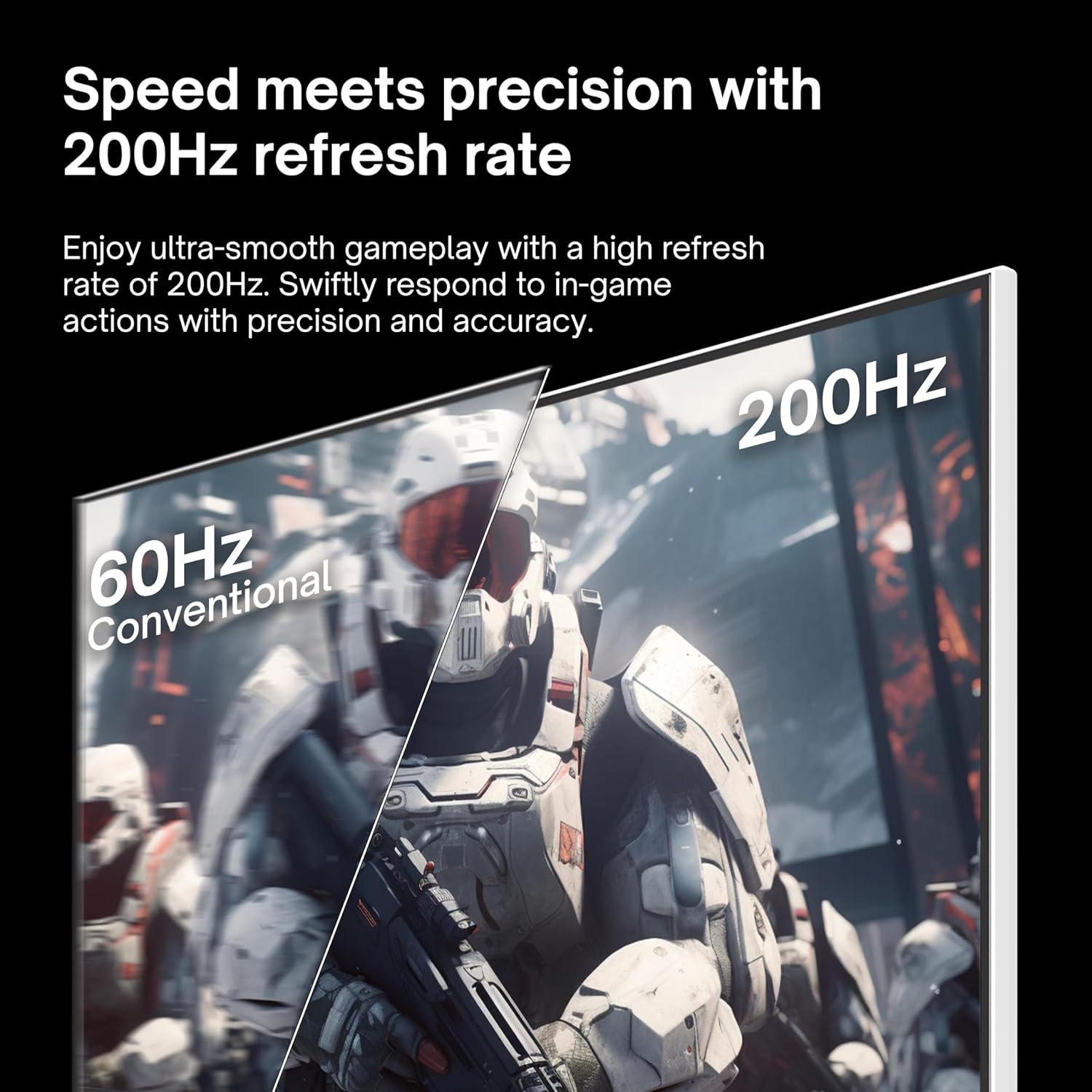 Pixio PX248 Wave White 24 inch 200Hz Refresh Rate FHD 1080p Resolution Fast IPS Panel 1ms GTG Response Time Built-in Speakers Gaming Monitor with Adaptive Sync